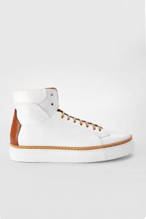 white welted high sneakers.